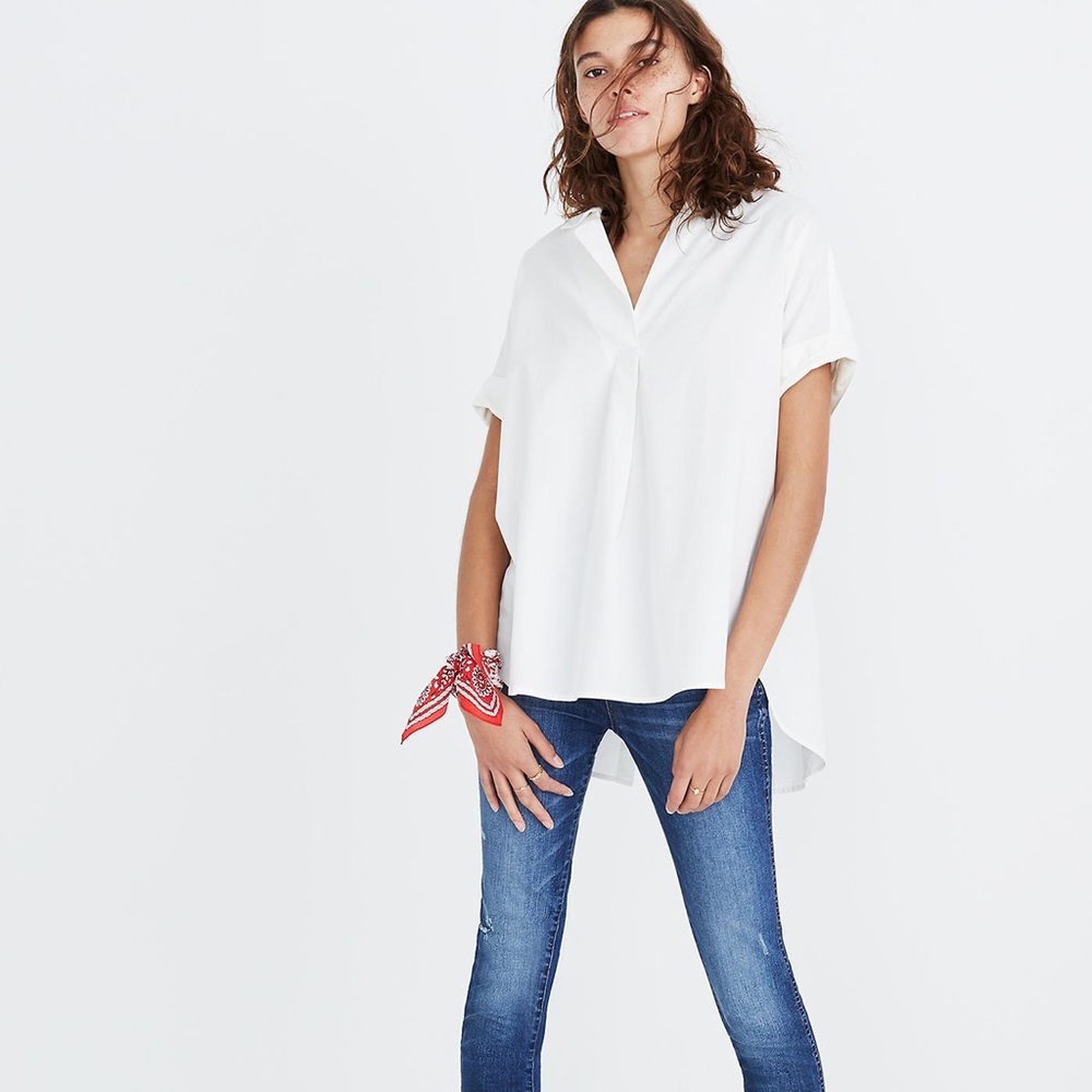 Madewell button back courier shirt